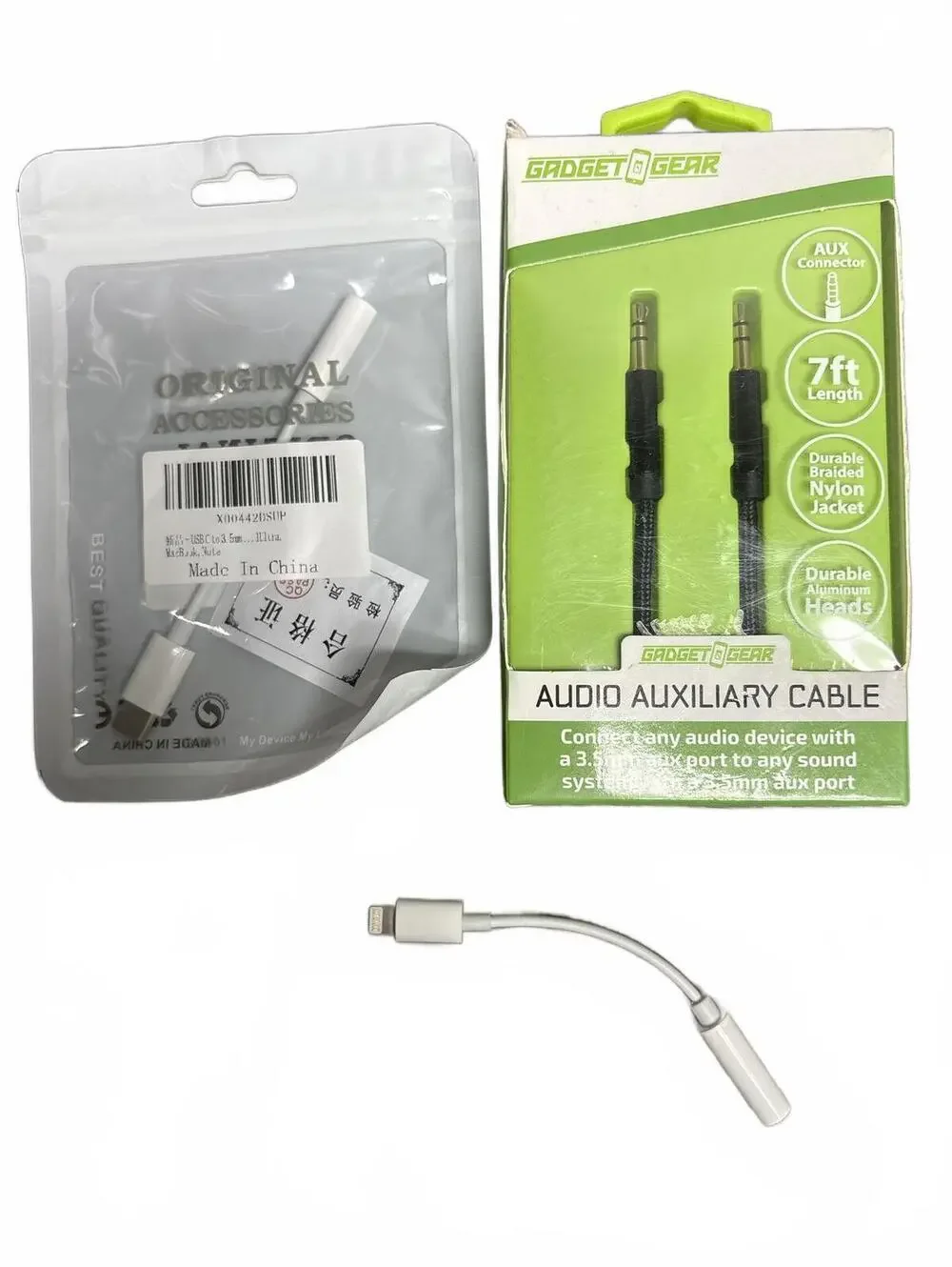 Gadget To Gear Audio Auxiliary Cable and Adapter Bundle